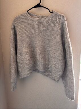 Soft Knit Women's  37 orchard Gray Crewneck Patchwork SweaterXL minimalist